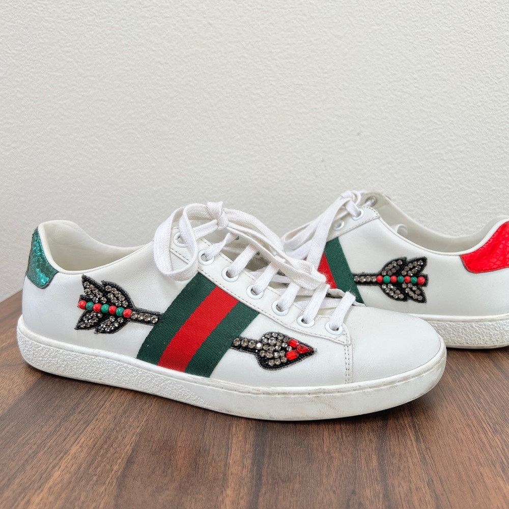 Auth Gucci Ace Arrow Sneakers - Size.36 Used